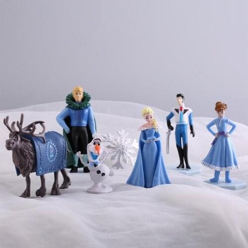6pcs/set Disney Princess Frozen 2 Figures Elsa Anna Olaf Kristoff Sven Hans Anime Pvc Action Figures Toys For Kids Holiday Gifts