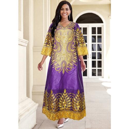 H&D African Dresses For Women Large Sizes Ladies Clothing Bazin Riche Dashiki Embroidery Boubou Nigerian Head tie Wedding Robes