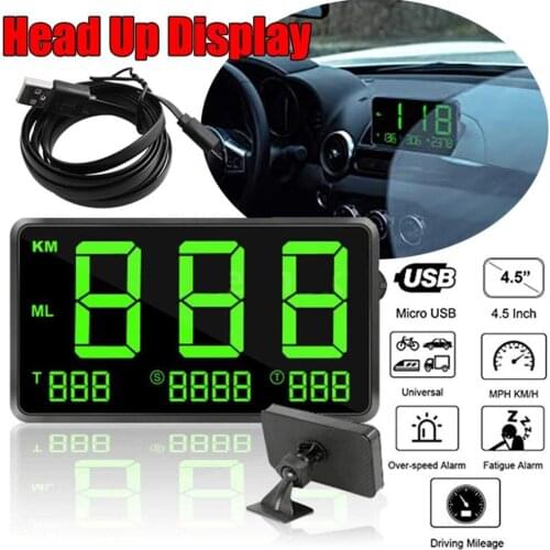 Car HUD Head Up Display Universal Digital Car-Styling Overspeed Warning Windshield Projector Alarm Auto Electronic Voltage Alarm