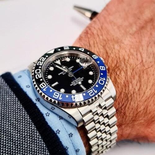 PAGANI DESIGN 40mm GMT Mens Mechanical Watches 100M Waterproof Top Brand Sapphire Glass Stainless Steel Business Mens Watch