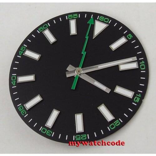 30.8mm black luminous marks Watch Dial hands no date for Mingzhu DG2813 Movement (dial+hands)
