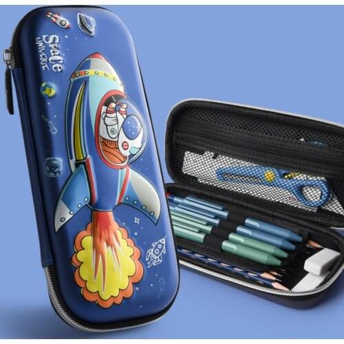 3D Astronaut Spaceship Pencil Case For Childrens Stationery Supplies Waterproof Multifunctional Pencil Box Kawaii Pen Bag Pouch