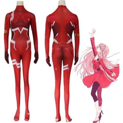 Darling In The Franxx 02 Zero Two Cosplay Costume Adult Jumpsuits Tights Halloween Zentai Bodysuit