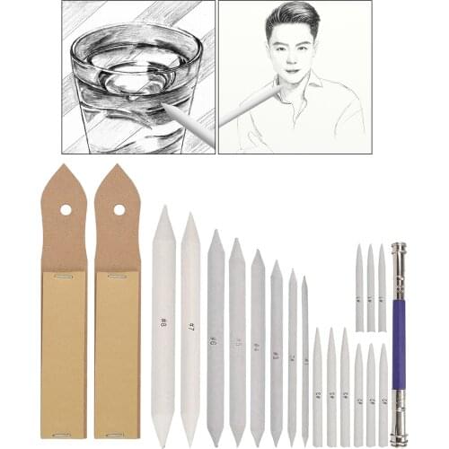 20 Pcs Durable Tortillions Blending Stumps Art Paper Drawing Tools #1 to #8 for Student Artist Sketch Shaders