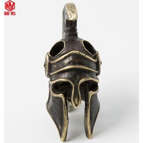 Outdoor Tools EDC Brass Spartan Roman Warrior Lanyard Pendant Keychain Accessories 1PCS