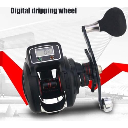 Led Baitcasting Fishing Reel with Line Counter 14 Shielded Ball Bearings 6.3:1 Gear Ratio Fishing Reels with Crank Handle Wheel