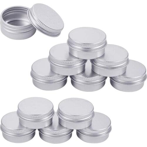 50pcs 10ml 0.33OZ Tin Cans Screw Top Round Aluminum Cans Screw Lid Containers Great for Store Spices,Candies,Tea or Gift Giving