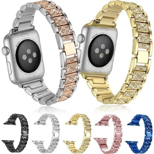 Full drilling metal rigid belt For Apple Watch band 44mm40mm Stainless steel bracelet for iWatch Series 6 SE 5 4 3 2 1 42mm38mm