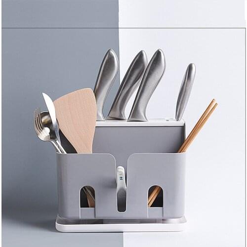 Multifunctional Kitchen Organizer Integrated Chopstick Storage Box Knife Chopstick Holder Box Household Plastic Chopsticks Tube