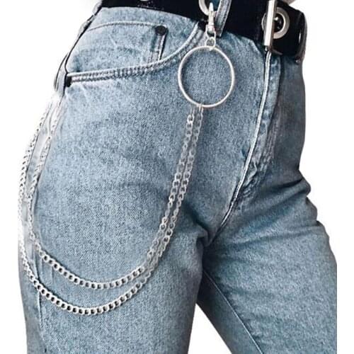 Trendy Punk Style Unisex Biker Link Keychain Jean Wallet Chain Waist Keychains Hook Trousers Pant Belt Fashion Key Chain