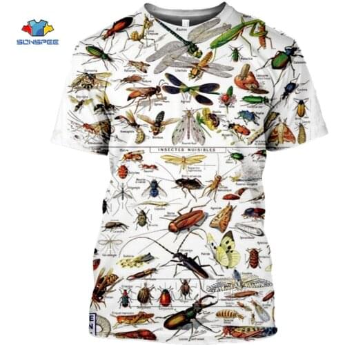 SONSPEE Anime Fashion Mens 3d T Shirt 3D All Over Printed Insects Birds Clothes T Shirts Summer Harajuku Casual Unisex T-Shirts