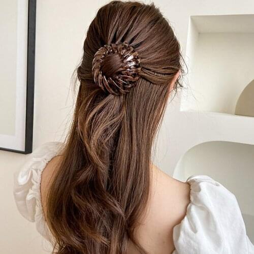 New Women Elegant Leopard Round Stretchable Hair Claws Maruko Hair Style Make Headband Tools Hairbands Fashion Hair Accessories