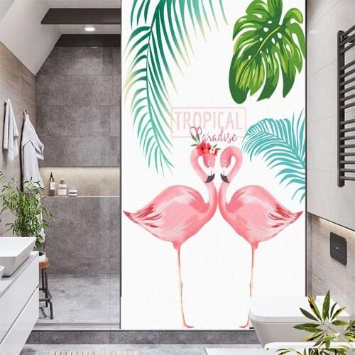 Window Film Privacy Flamingo Glass Sticker UV Blocking Heat Control Window Coverings Window Tint for Homedecor