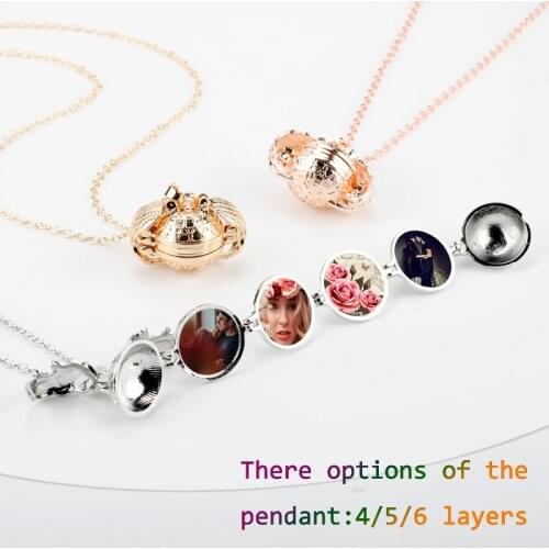 Magic 6 Photo suspended memory necklace necklace angel wing box flash fashion album box necklace