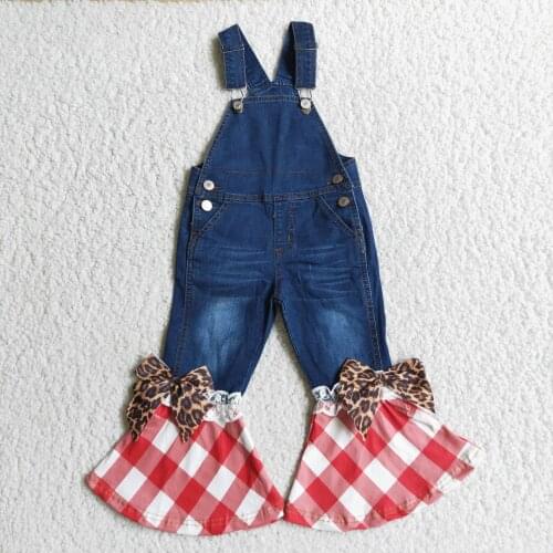 New Rts Frayed Dark Blue Retro Bell Bottom Tassel Jeans Baby Kid Boutique Wholesale Clothes Fall Winter Pants Girl Children Wear