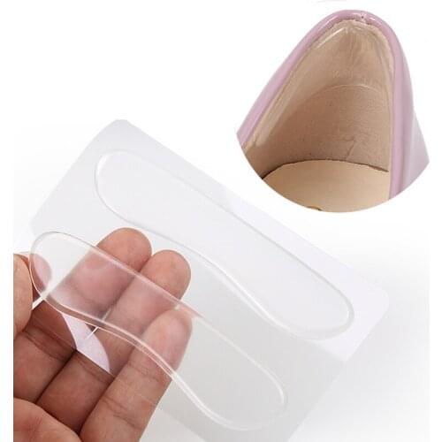 USHINE Transparent Heel Protection Insoles Silicon Gel Heel Sticker Silicone Heel Shoes Post Back Heel Insert