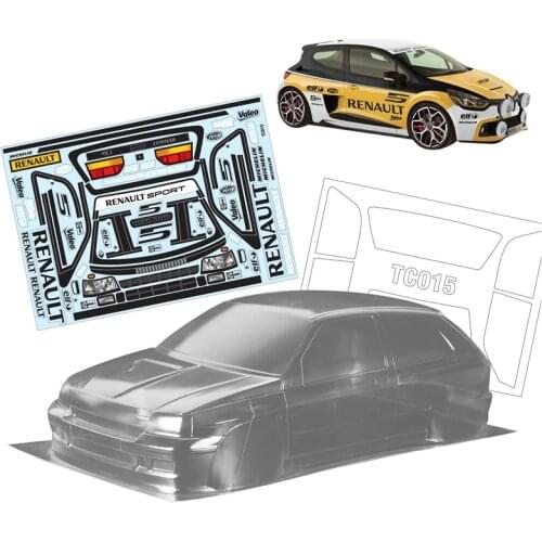Rc Cars Clear Body Shell Renault Clio Toys Decorative Stickers For 1:10 Scale On Road Rally Car Model 190mm