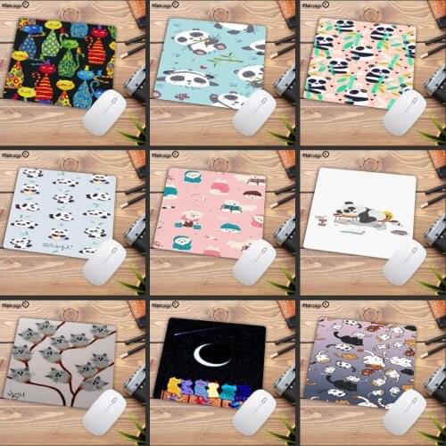 Mairuige Big Promotion In Stocked Cute Cat Panda Animal Office Mice Rubber Mouse Pad Small Size for 18x22cm Gaming Mousepad
