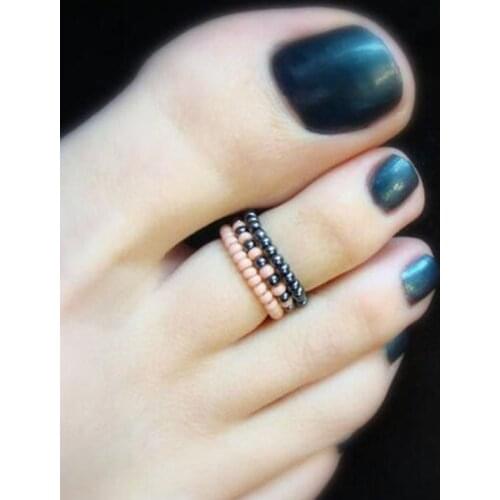Stackable Toe Rings Stackable Rings Hematite Toe Ring Hippie Toe Ring