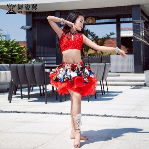 Dancing Wing Belly Dance Performance Dress 2018 New Kind of Gongfu Short Skirt Fashion Suit Oriental Dance 313