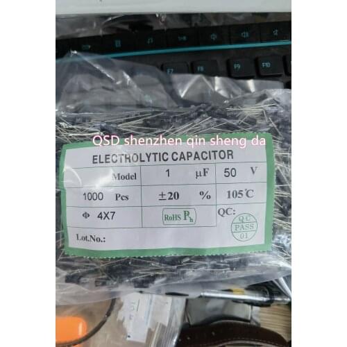 High Frequency Low Resistance 50V1UF Plug-in New Long Life and Long Life Electrolytic Capacitor 1UF 50V 4X7