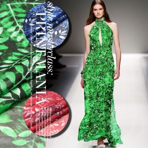 100%Pure PRINTED SILK CHIFFON 135cm width 8momme Silk Chiffon Fabric For Woman Clothes/Dresses New Fashion 2018 Flower Printing