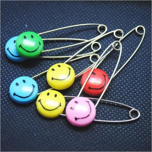20pcs smile plastic pins candy pins for garments clothes parts accessories 54cm length mix colors top fashion items