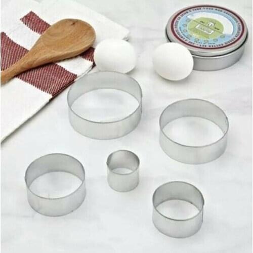 5PCS/Set Round Stainless Steel Biscuit Mould Portable Cake Fondant Mold home Kitchen Gadgets Baking Accessories