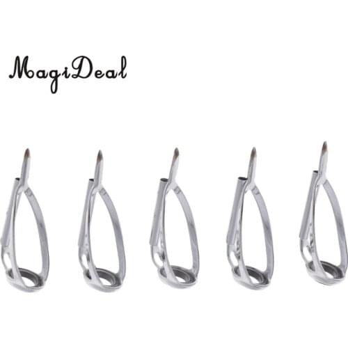 5pcs SIC Ring Stainless Steel Frame Fishing Rod Tip Top Guides Repair Kit Heavy Duty Boat Spinning Casting Rod Guides