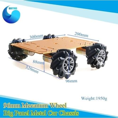 96mm Mecanum Wheel Car Chassis Kit Mecanum Wheel Robot With Big Size Metal Panel Arduino Mecanum Robot For Toy DIY CM800