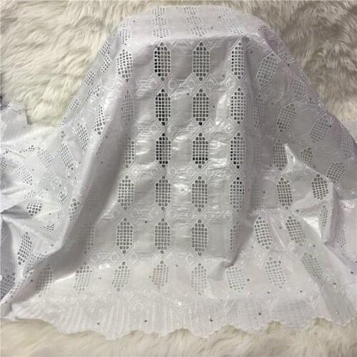 Hot selling african Bazin riche fabric with stones embroidery lace cotton bazin riche dress material 5 yards per piece