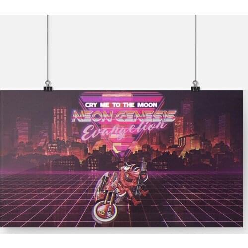 Akira Vaporwave Anime Poster Framed Wooden Frame Canvas Painting Wall Art Decor Living Room Bedroom Study Home Decoration Prints