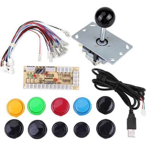 Arcade Joystick DIY Kit Zero Delay USB Encoder To PC Raspberry Pi Joypad Copy Sanwa OBSF Push Buttons For DIY Game Mame