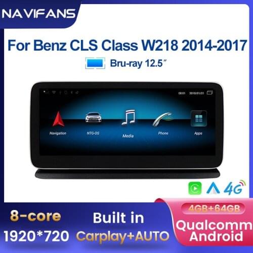 Qualcomm Android 10 Car dvd radio GPS Navigation For Mercedes Benz CLS Class W218 2011 - 2018 GPS 4G RAM 64G ROM WIFI BT 4g lte