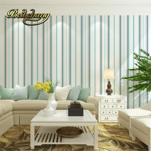 Beibehang papel de parede The Mediterranean-style backdrop blue vertical striped backdrop living room childrens room wallpaper