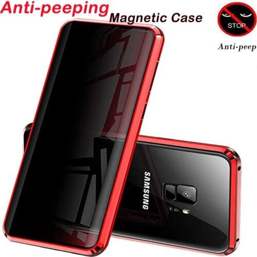 Anti-peeping Double Glass Magnetic Case For Samsung Galaxy S21 S20 S10 S9 S8 Note 20 10 9 8 Plus A51 A71 A50 A70 Privacy Cover