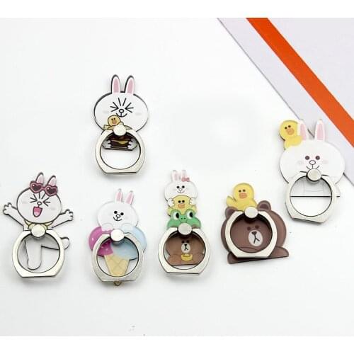 360 Degree Cartoon Animal Finger Ring Smartphone Stand Holder Mobile Phone Panda Bear Holder Stand For iPhone All Phone