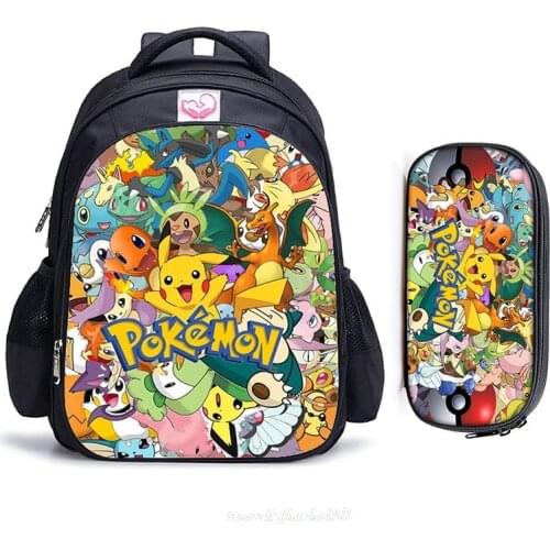 Pokemon Childrens School Bag Cute Resin Mesh Backpack Children School Boys and Girls Cartoon Backpack Kids