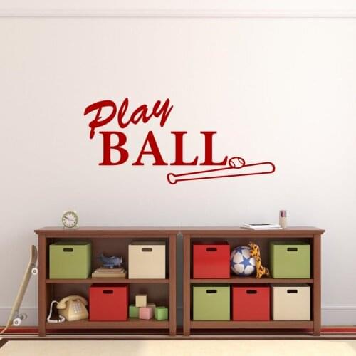 Play Baseball Sports Wall Decals For Kids Room Bedroom Living Room Wall Vinyl Stickers Home Decals Decor Boy Playroom Art S-622