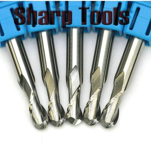 5pc 6x12mm 2 Flutes Ball Nose Milling Cutters for 3D Relief Tungsten Steel Solid Carbide CNC Router Bits Carving Engraving Tools