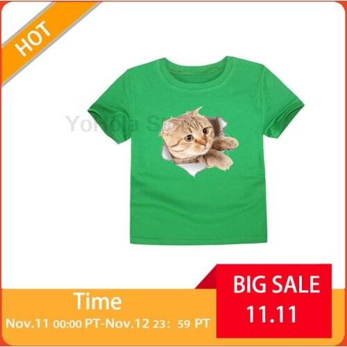 Cute Animal T-shirt Kids Girls Boys T-shirt for Children Funny Summer Cotton Breathable T Shirt For 2 6 10 12 Years Old Baby