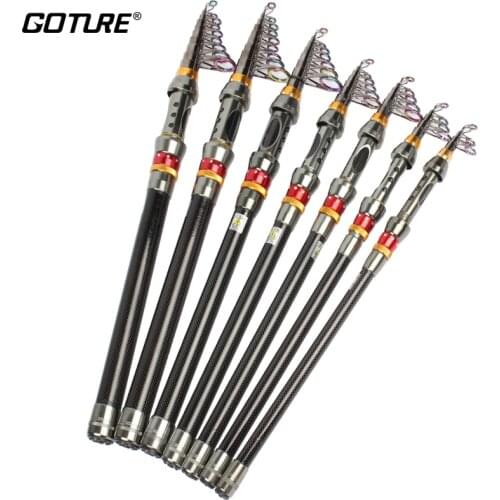 Goture High Carbon Fiber Telescopic Fishing Rod Pole Spinning Fish Hand Fishing Tackle Sea Rod 1.8M 2.1M 2.4M 2.7M 3.0M 3.6M