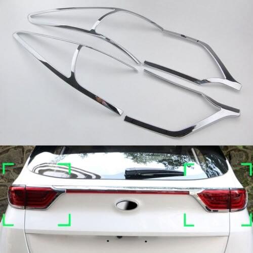 Chrome Rear Taillight Lamp Cover Trim Surround Bezel For Kia Sportage 2017 2018 Car Styling