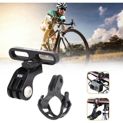 Bicycle Flashlight Bracket on Handlebar Sports Camera Mounting Bracket for GoPro Series Sports Cameras Flashlights