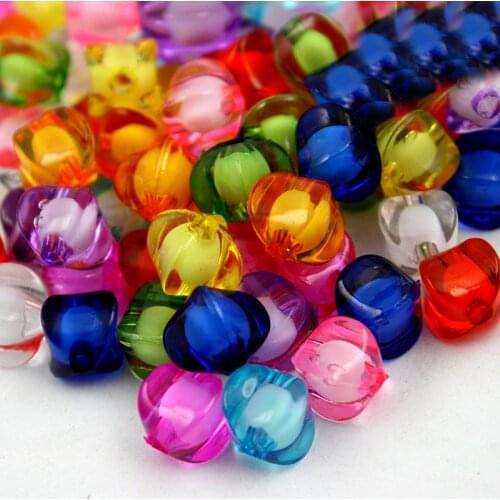 100pcs 8*8mm Square cube Acrylic Plastic Loose Garment Beads for DIY fashion child necklace Jewelry Crafts