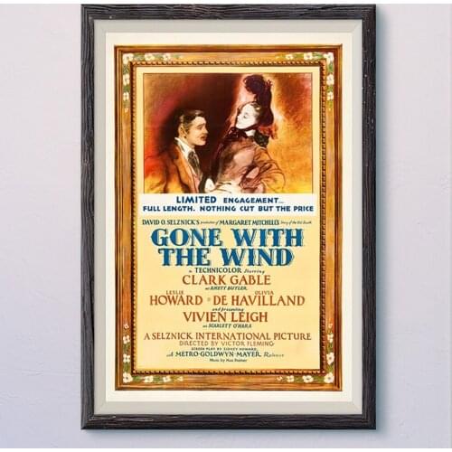 N118 GONE WITH THE WIND Vintage Classic Movie Wall Silk Cloth HD Poster Art Home Decoration Gift