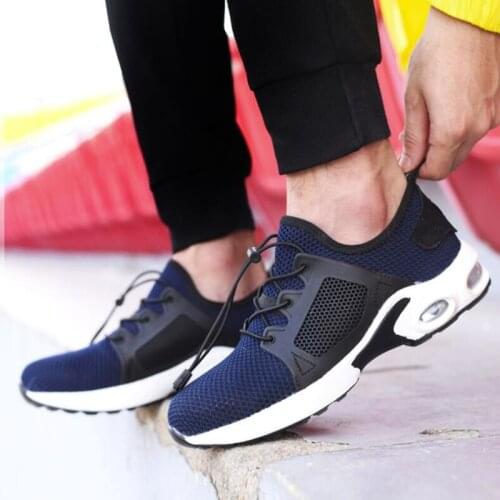 Fashion Men Shoes Size 48 Steel Toe Boots Homme Work Shoes Mens Weightlight Breathable Mesh Sports Shoes for Men Work Boots
