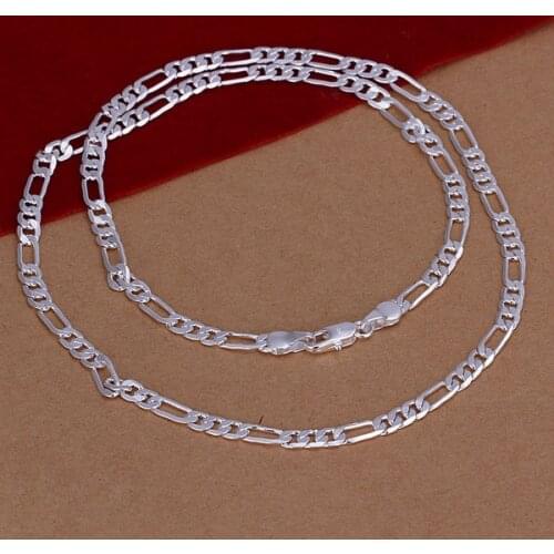 Fashion jewelry N925 Silver color jewelry bracelet, male models 4MM three necklace 26 inch simple fee plus N102
