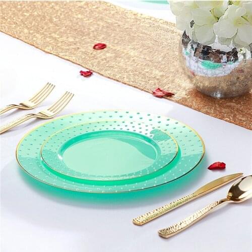 Disposable Plates Plastic PS Thickened Fruit Plates Picnic Festival Party Plates 50PCS