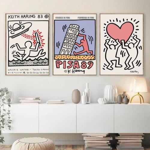 Love Art Exhibition Poster Pisa Abstract Print Vintage Pop Canvas Painting Gallery Wall Art Pictures Home Decor For Living Room